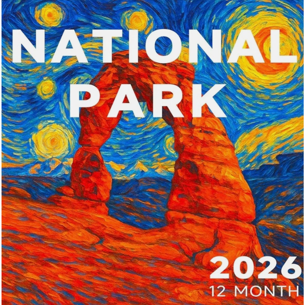 NEW 2026 Wall Calendar 12"x12" National Parks Starry night Large Monthly Layout